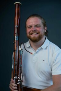 Davey Hiester with a bassoon
